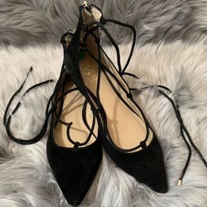 Vince Camuto Ankle Wrap Ballet Flats Size 8